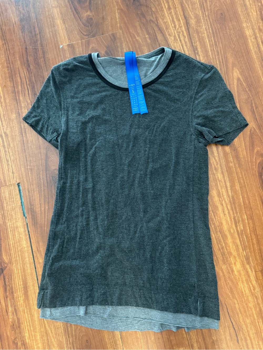 Kit and Ace Dark Gray Layered Short Sleeve Tee